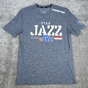 Utah Jazz Fanatics T-Shirt Men's Medium‎ Heathered Blue Short Sleeve Crew Neck